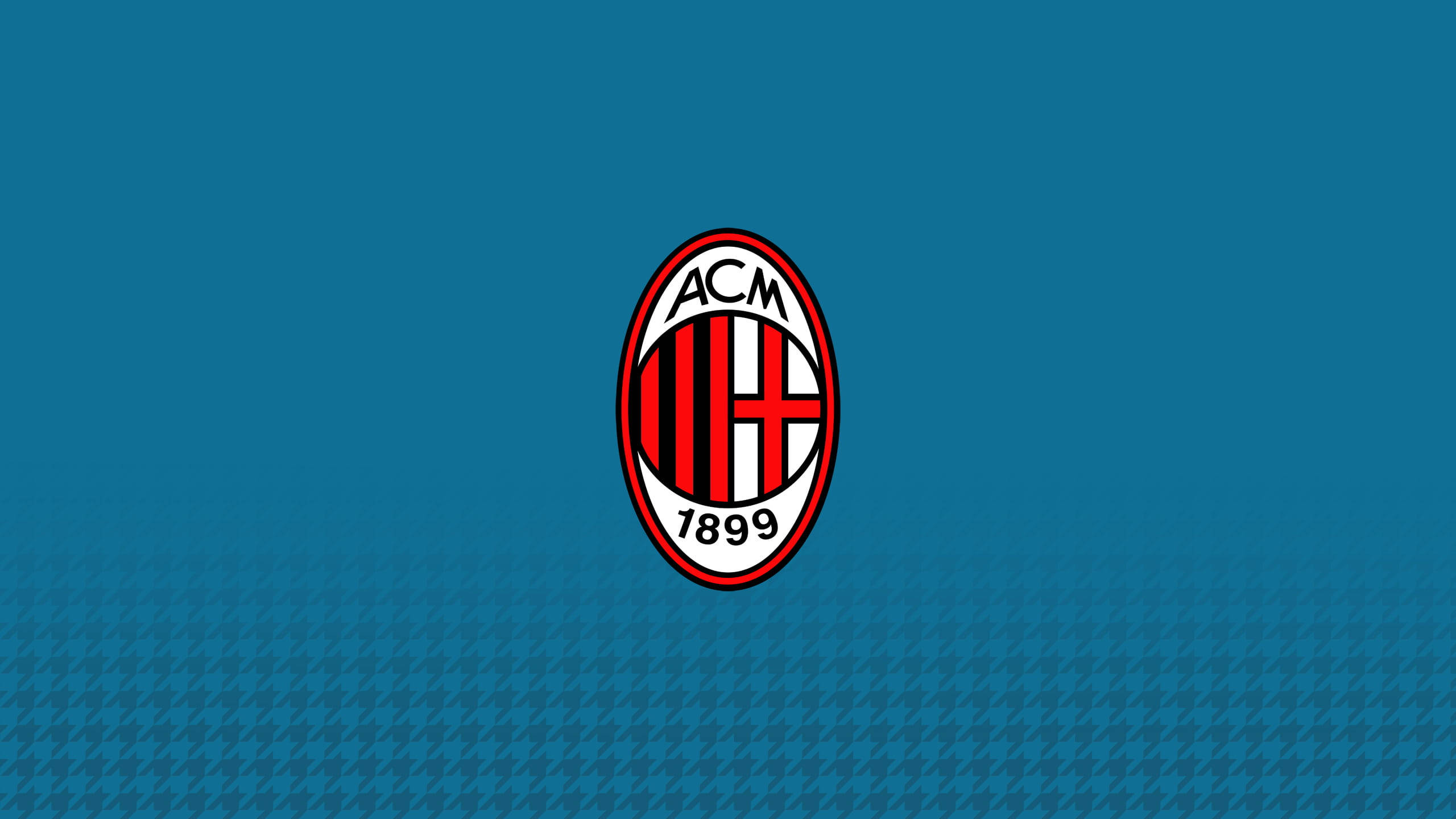 標誌 桌布 壁紙 — AC Milan 會徽居中於藍色背景上，帶有細微的千鳥格圖案漸變。