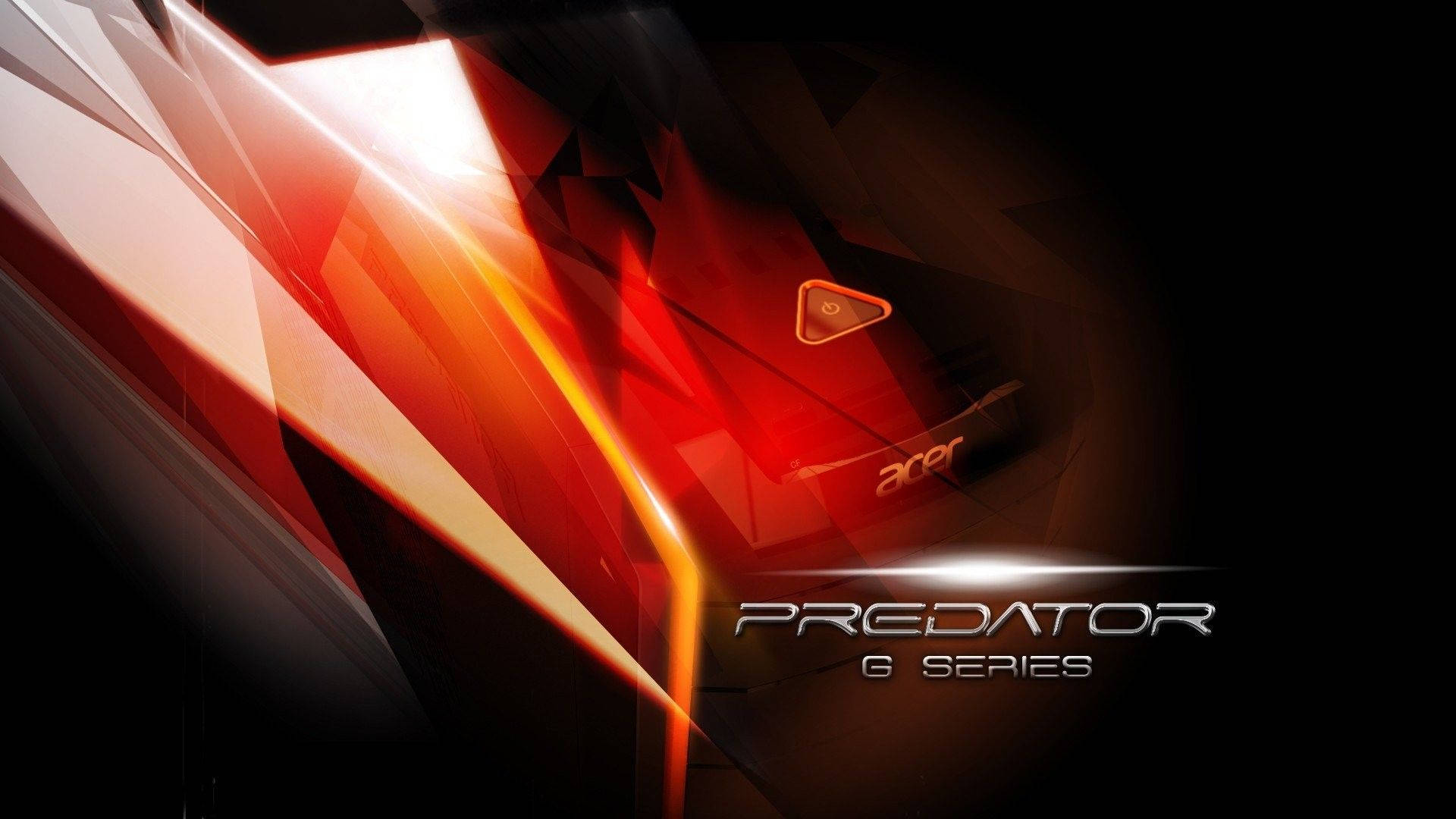 標誌 桌布 壁紙 — Acer Predator 6 系列電競筆記型電腦，在深色背景下呈現發光的紅色棱角設計。
