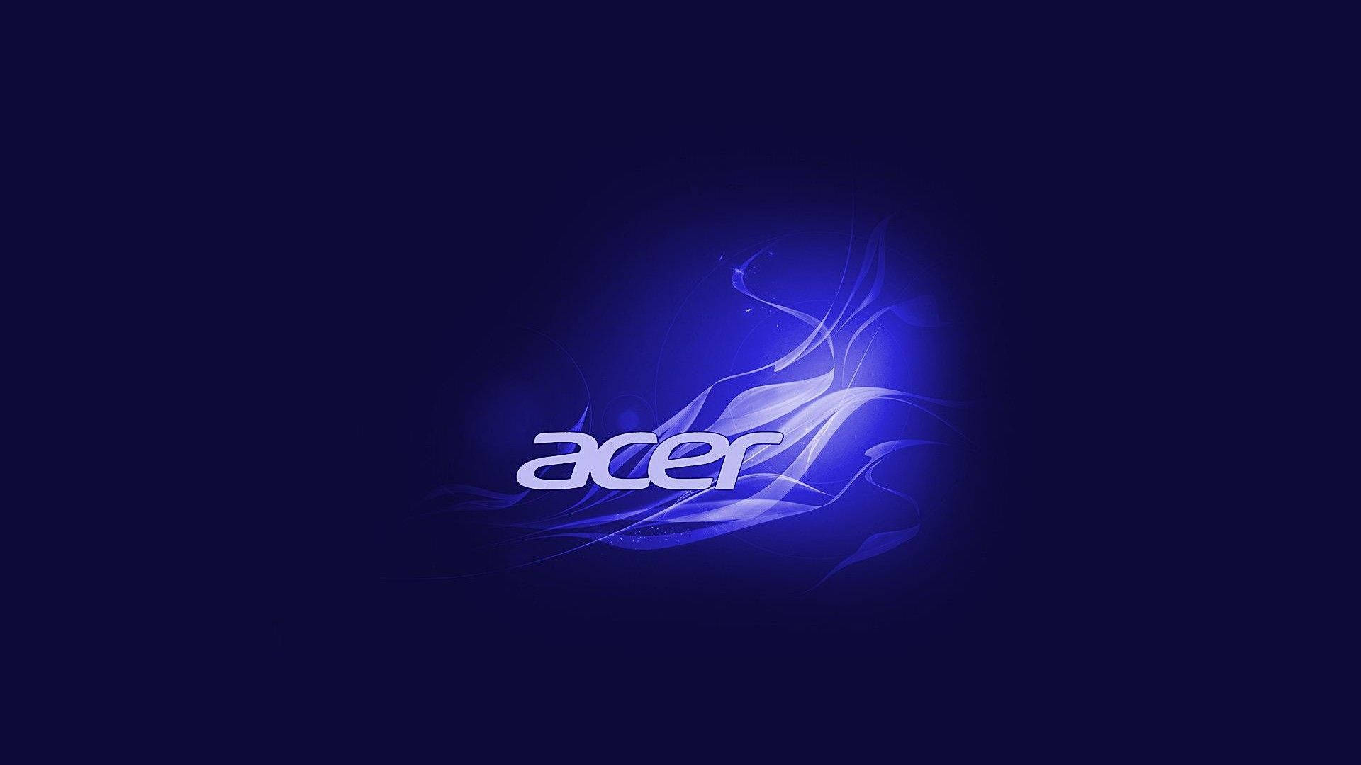 標誌 桌布 壁紙 — Acer 標誌在深藍色背景上散發出電光藍色的能量。