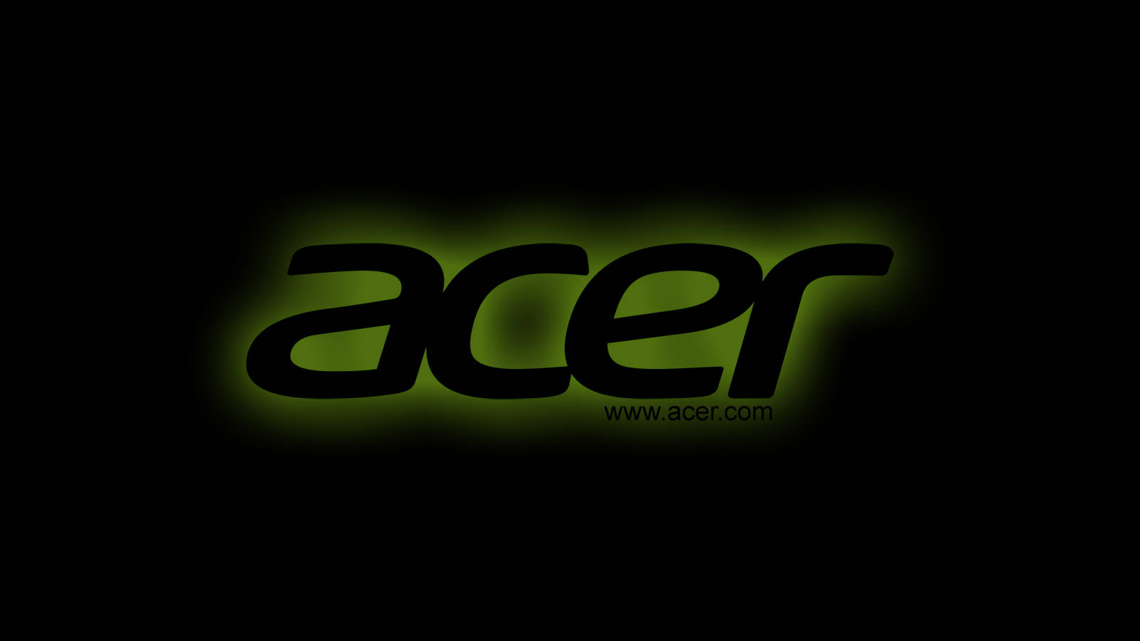 品牌 桌布 壁紙 — Acer 標誌在純黑色背景上散發出充滿活力的綠色光芒。