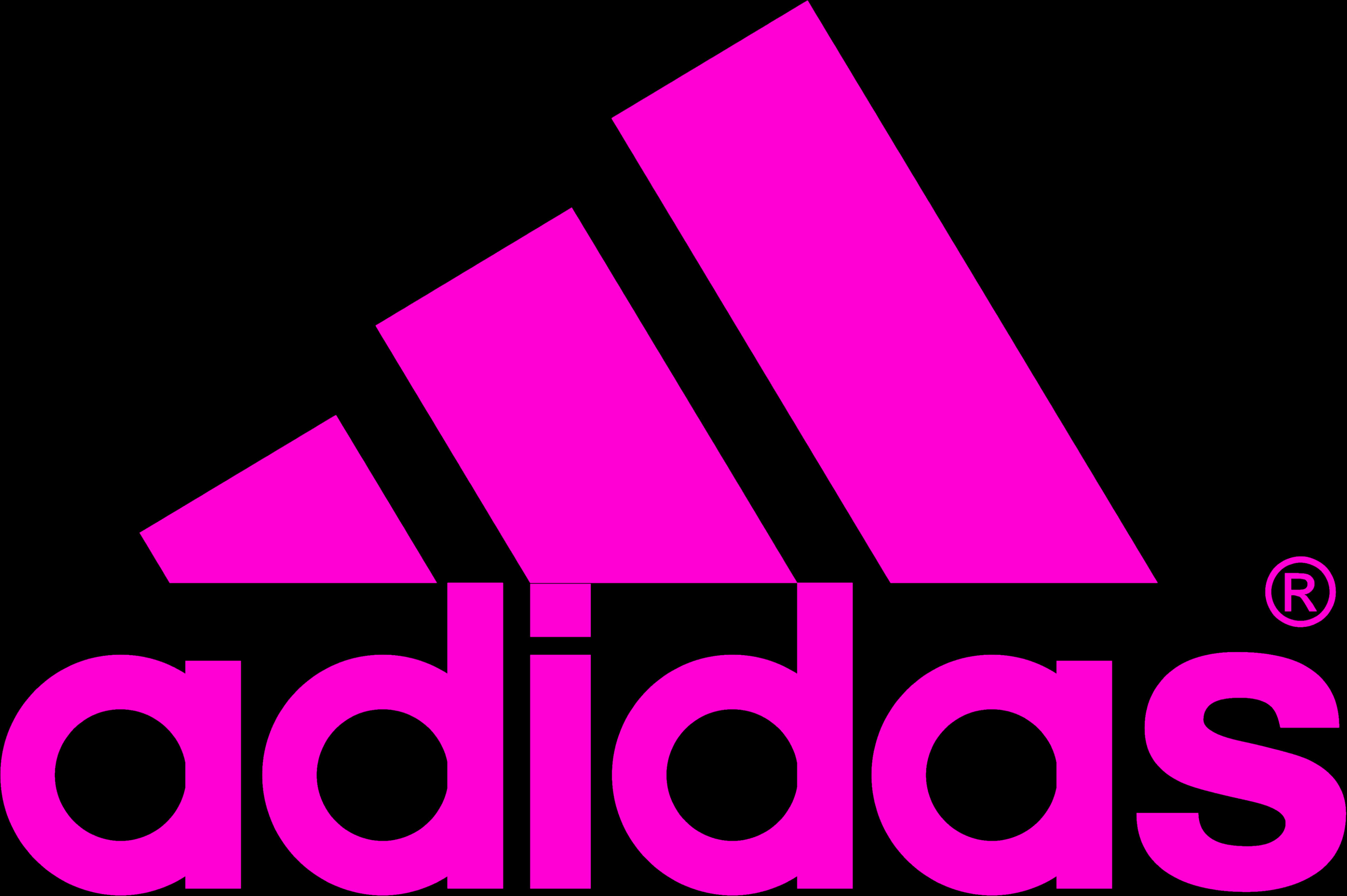 Adidas 標誌 粉色 黑色 背景 壁紙