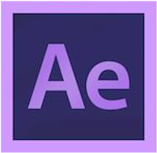 標誌 桌布 壁紙 — Adobe After Effects 標誌，深紫色背景上帶有漸變紫色字母，並由淺紫色邊框框住。
