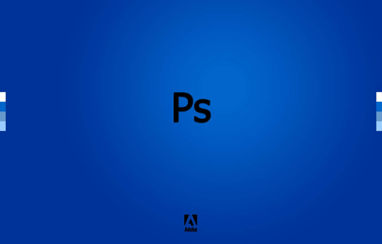 標誌 桌布 壁紙 — Adobe Photoshop 標誌居中於漸變藍色背景上，帶有微妙的光效。