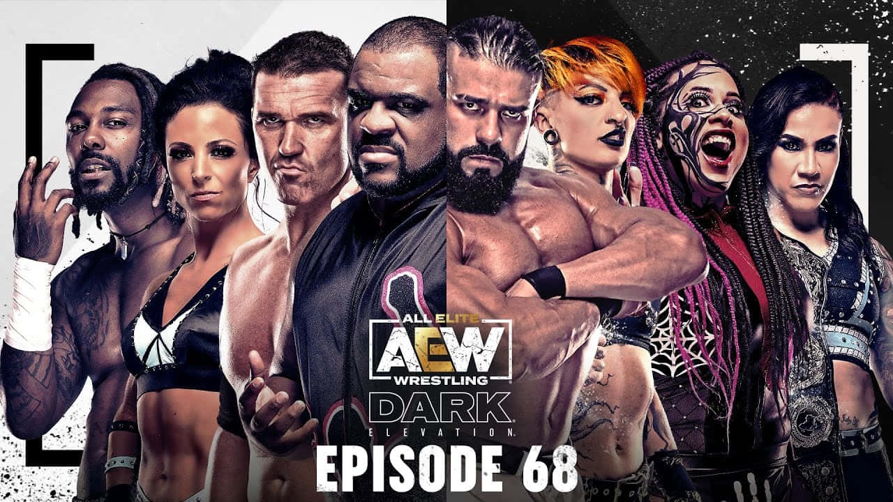 Cool WWE 桌布 壁紙 — AEW 摔角手的動態陣容為 Dark Elevation 第 68 集擺出強烈姿勢，帶有大膽化妝和運動體格。