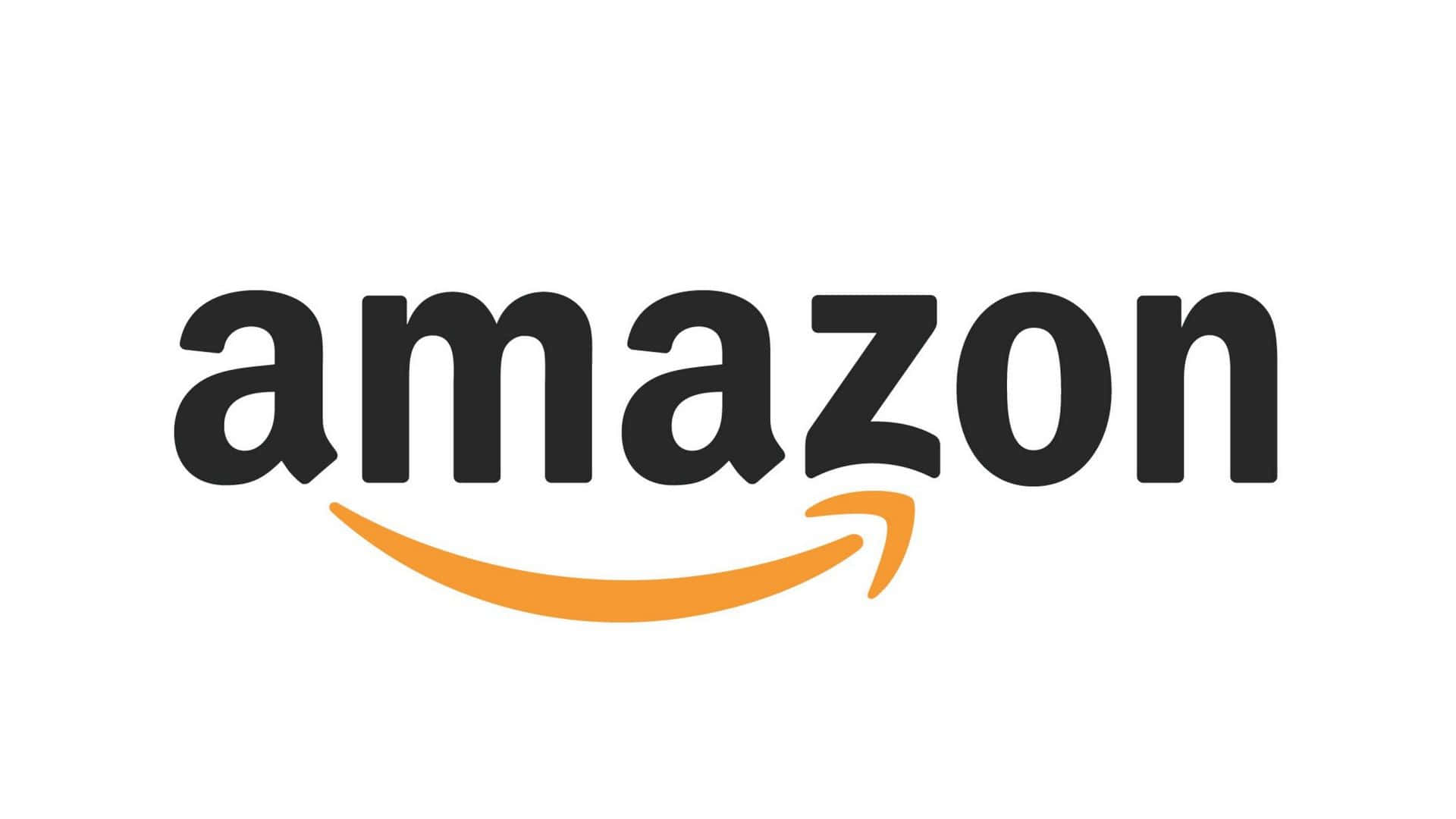 白色背景上帶有黑色文字和橙色箭頭的 Amazon 標誌 — 亞馬遜 GIF 壁紙