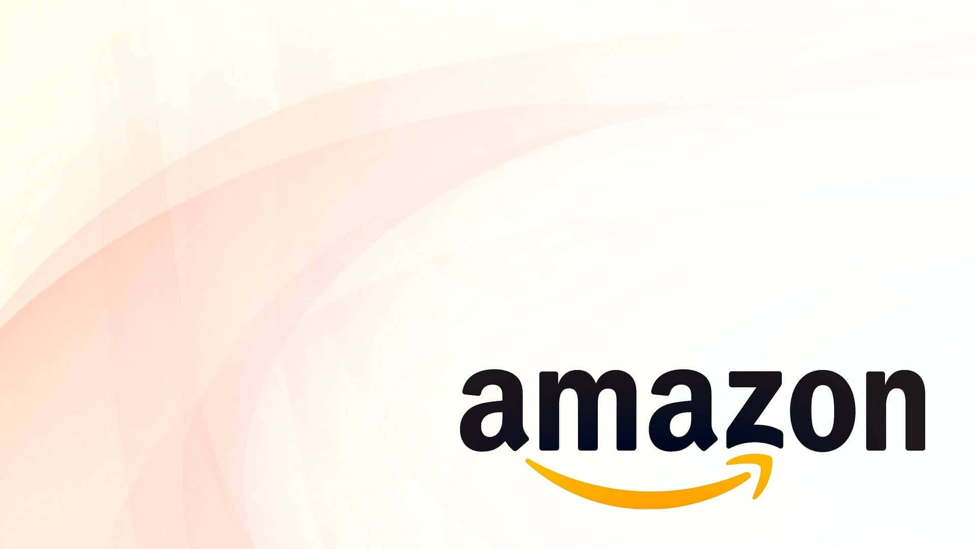 Amazon 標誌在粉彩漸變背景上帶有彎曲箭頭。 — 亞馬遜 GIF 壁紙