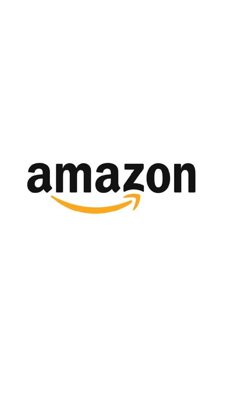 亞馬遜 桌布 壁紙 — Amazon 標誌居中於純白色背景上，帶有黑色文字和橙色箭頭微笑。