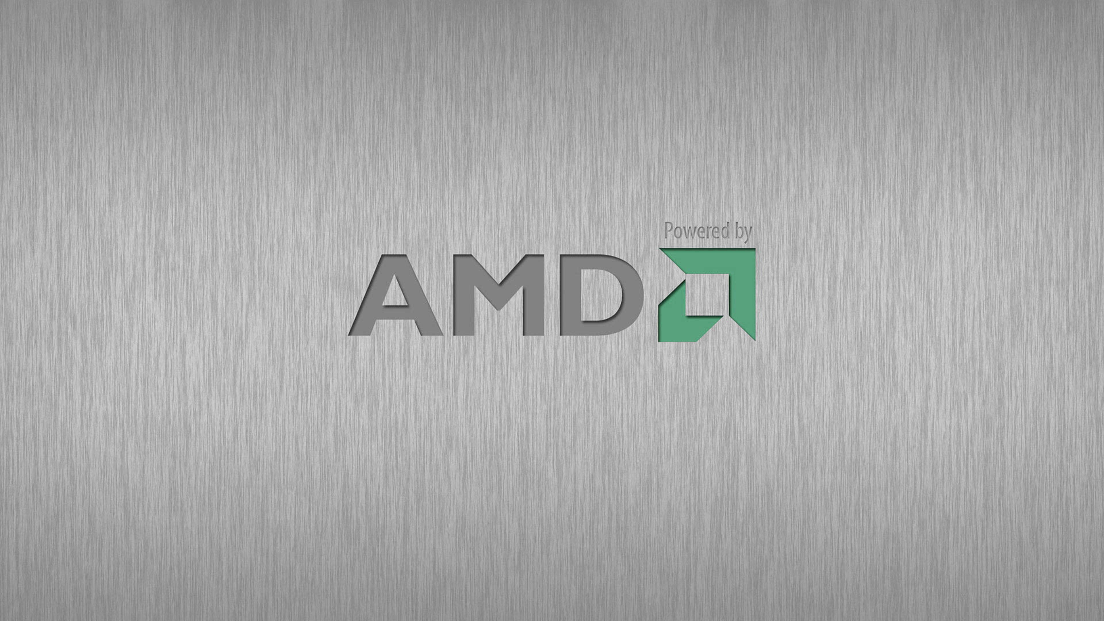 拉絲金屬背景上的 AMD 標誌 — Amd 壁紙
