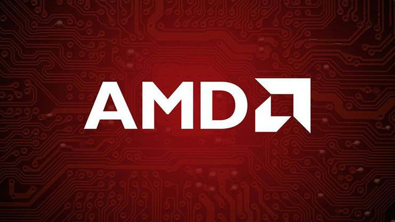 AMD標誌於紅色電路板上