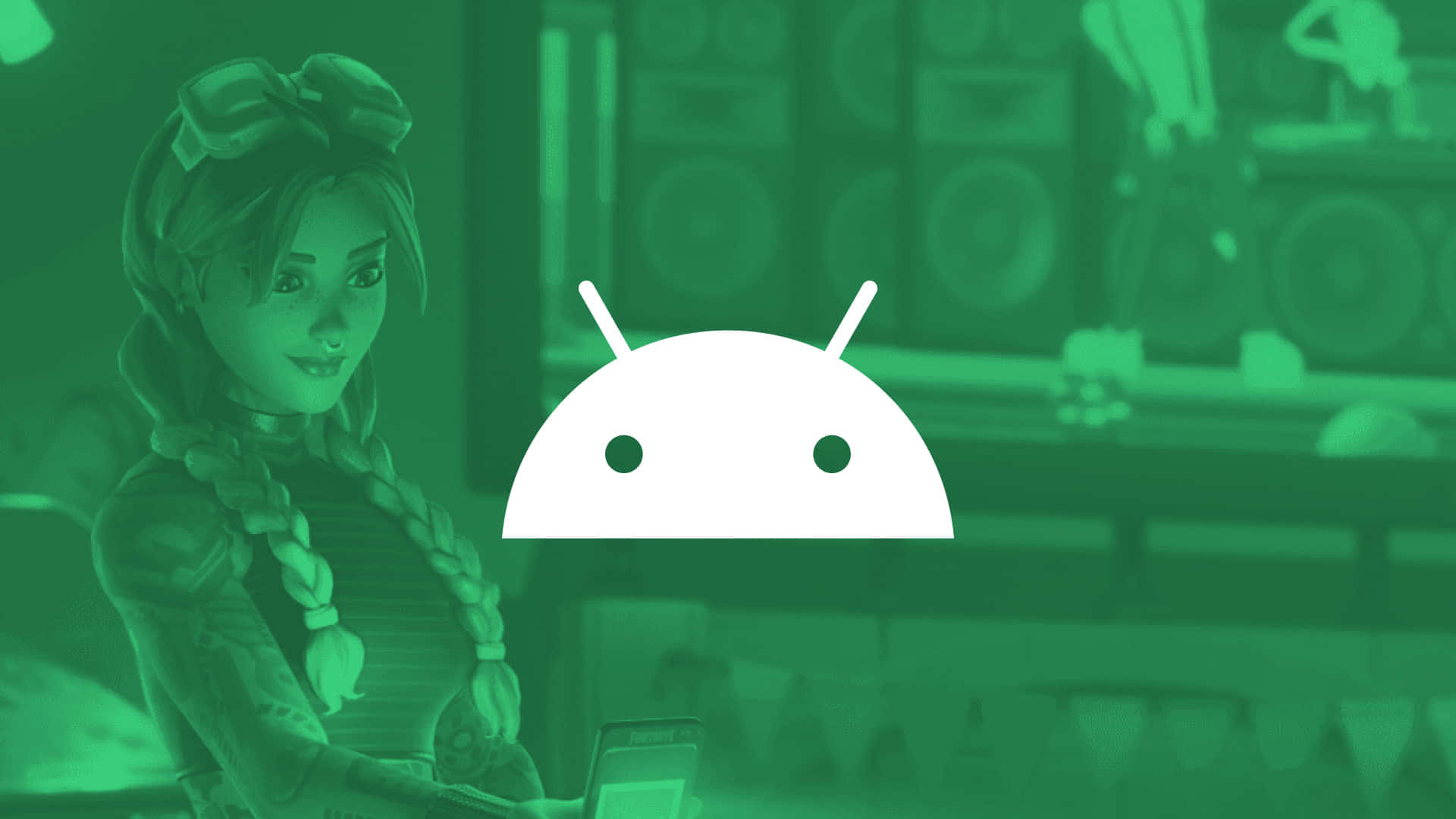 Android 作業系統 - 身穿綠色洋裝的女孩 壁紙