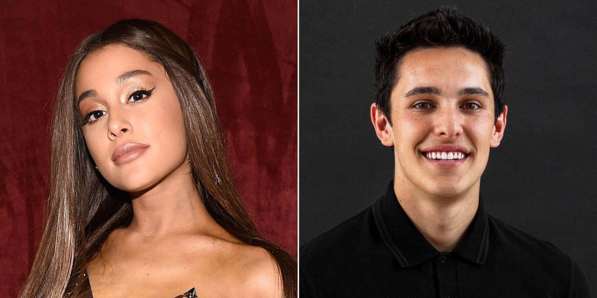 Ariana Grande 和一個年輕男子的工作室肖像