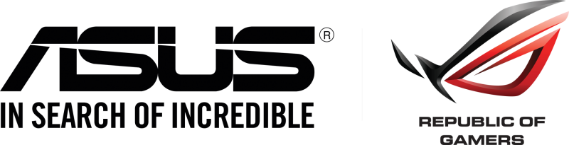 Asus Logo 桌布 壁紙 — ASUS Republic of Gamers 標誌，在深色背景上帶有醒目的紅黑眼睛標誌。