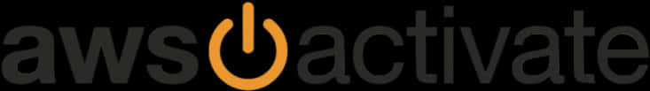 亞馬遜 桌布 壁紙 — AWS Activate 標誌，黑色背景上有深灰色文字和橙色電源符號。