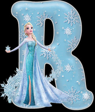 冰雪奇緣艾莎字母B設計 壁紙