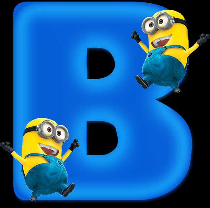小小兵_藍色_字母_B 壁紙