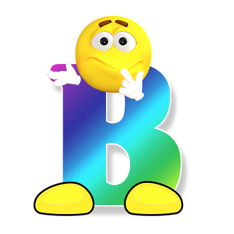 思考表情符號搭配字母B 壁紙
