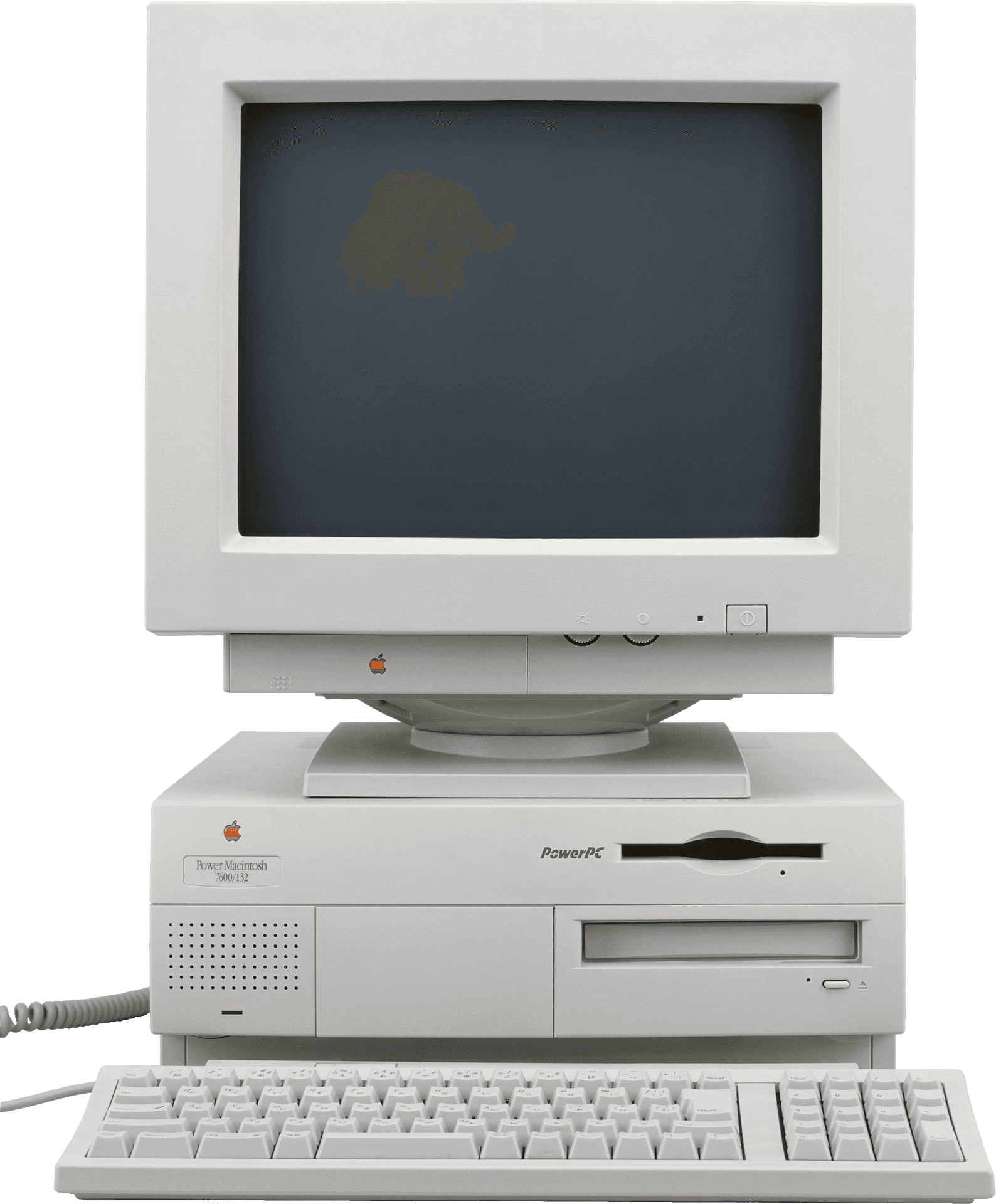 白色 Apple Power Macintosh 5500/120 電腦，附鍵盤和顯示器。 — Macbook Pro 壁紙