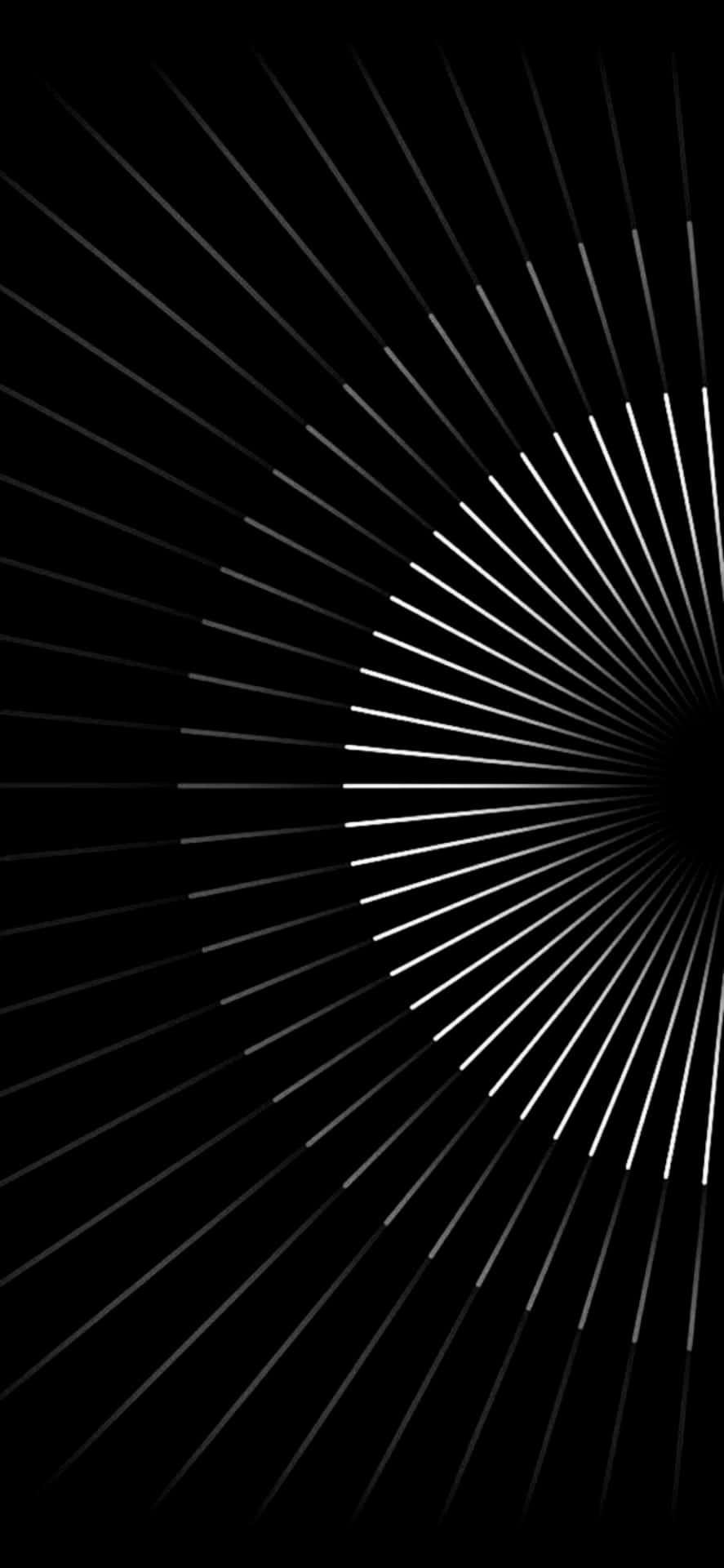 抽象黑白放射線圖案，幾何精準。 — Oled 壁紙