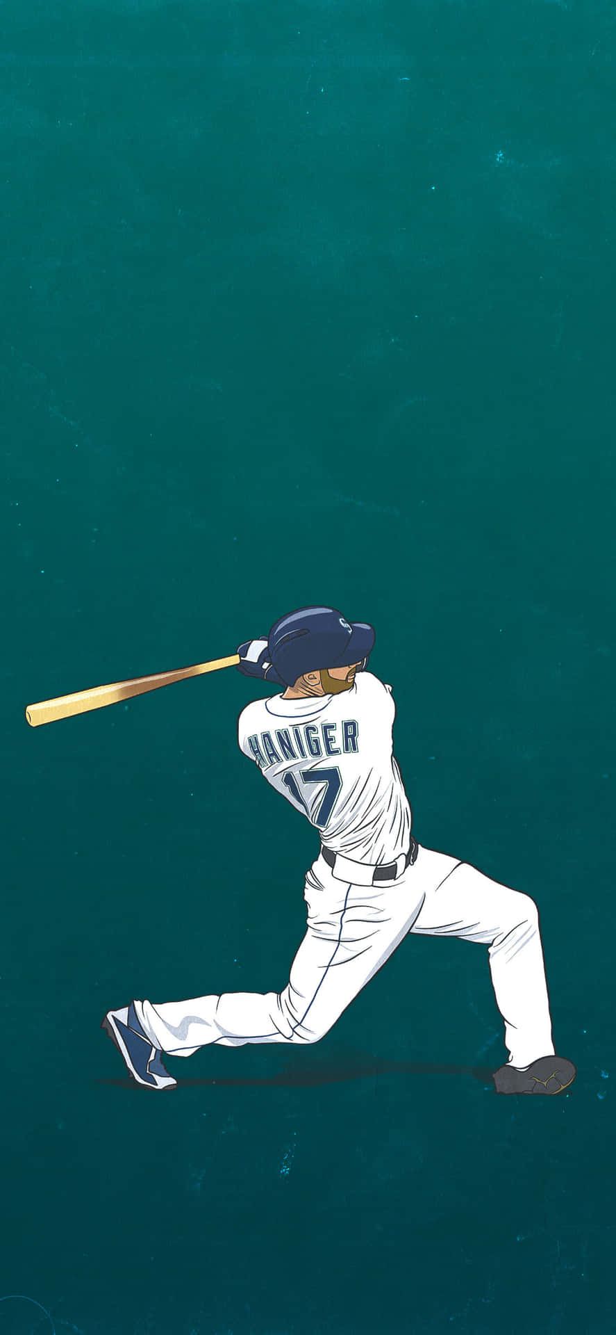 身穿白色球衣、名字為Haniger、號碼17的棒球選手揮棒。 — MLB 壁紙
