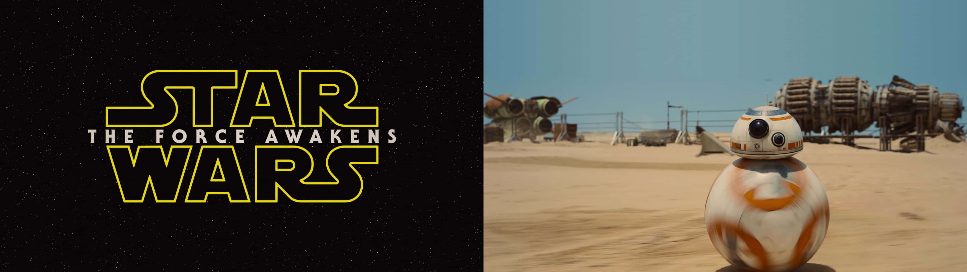 The Podrace 桌布 壁紙 — BB-8 機器人站在沙漠中，星空背景襯托著星際大戰標誌