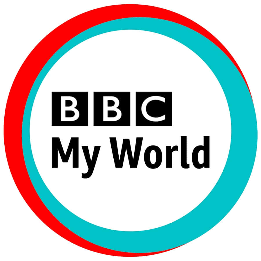 Circle 桌布 壁紙 — BBC My World 標誌，粗體黑色文字居中於白色背景上的紅色和藍綠色同心圓環內。