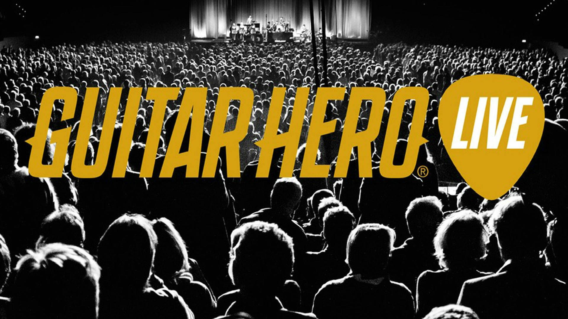 Guitar Hero Live 音樂會的人群，帶有黃色標誌。 — 吉他英雄 壁紙