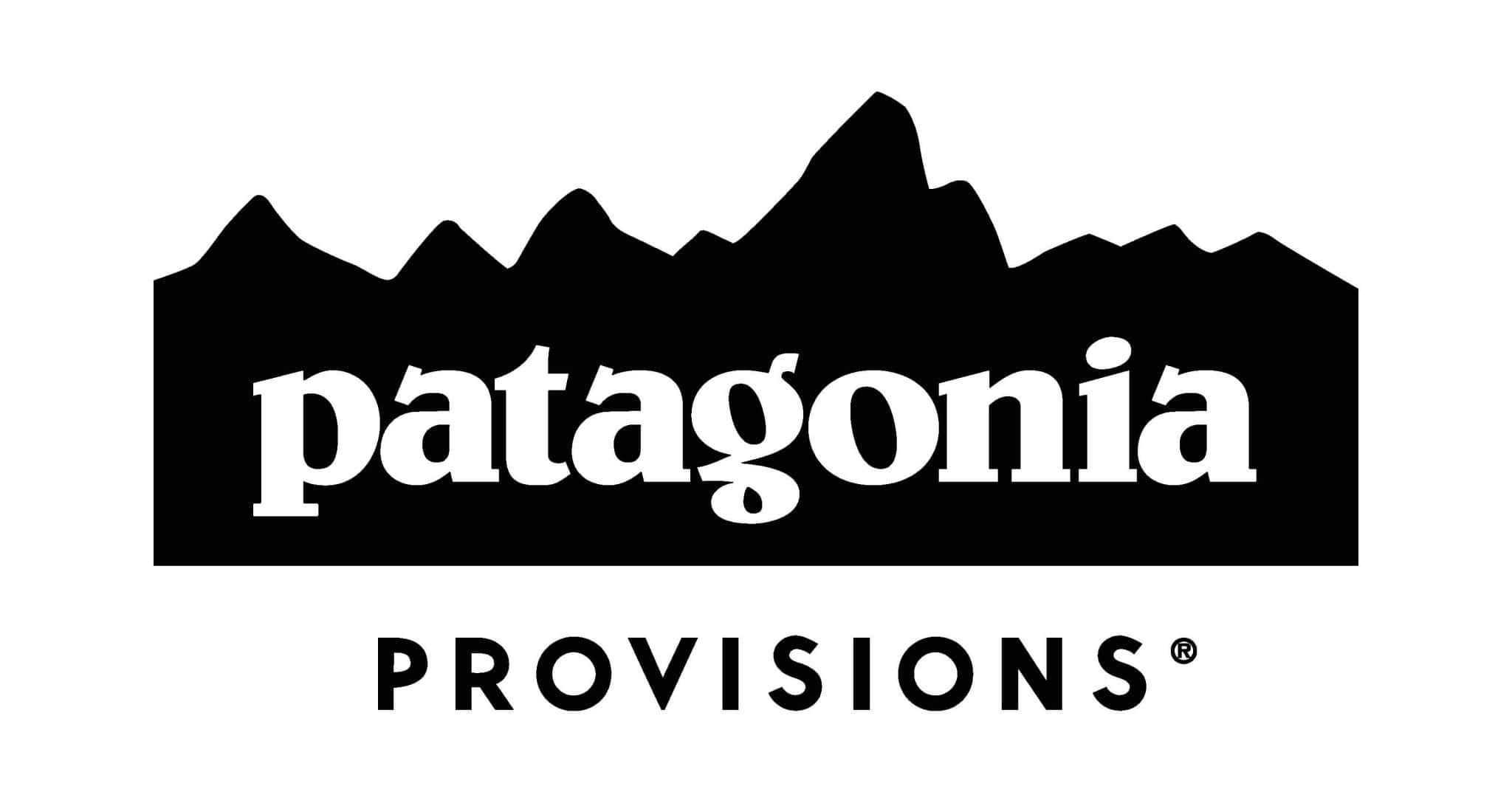 Patagonia 桌布 壁紙 — Patagonia Provisions 的黑白標誌，包含山脈輪廓和粗體字型。