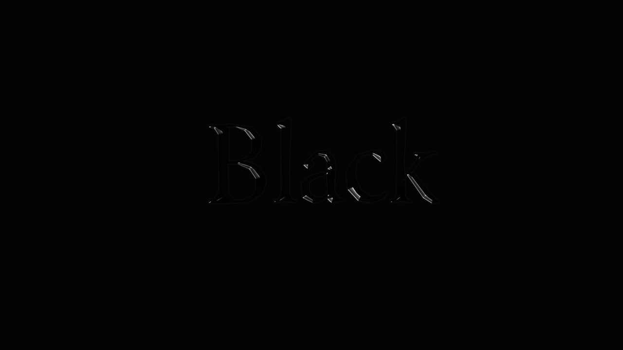 黑色 桌布 壁紙 — 「Black」一詞以細白襯線字體居中顯示在純黑色背景上。