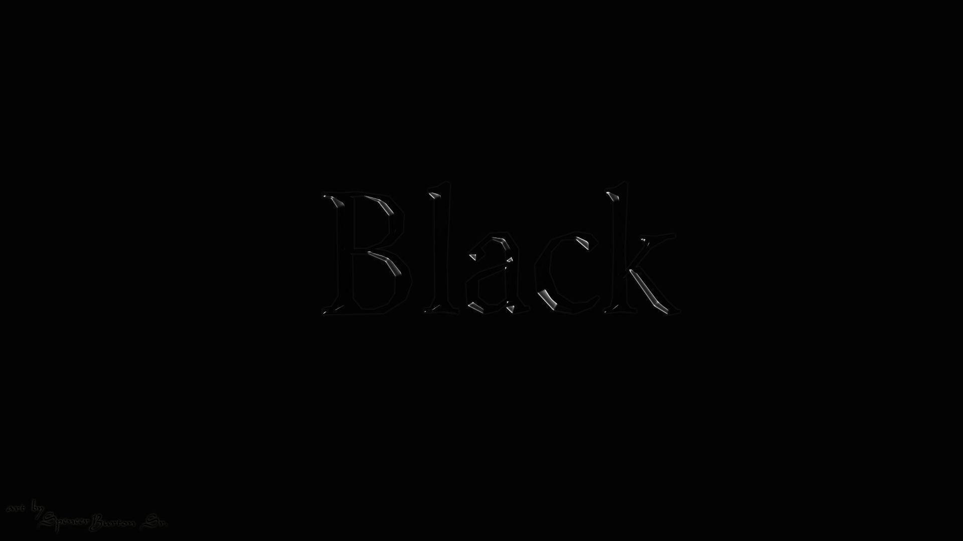 Solid 桌布 壁紙 — 「Black」這個字以極簡數位字體在純黑色背景上微弱地發光。