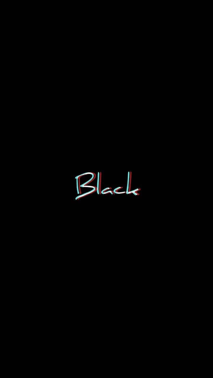 桌布 壁紙 — 「Black」這個字在純黑色背景上發出微妙的紅色和青色色差光芒。