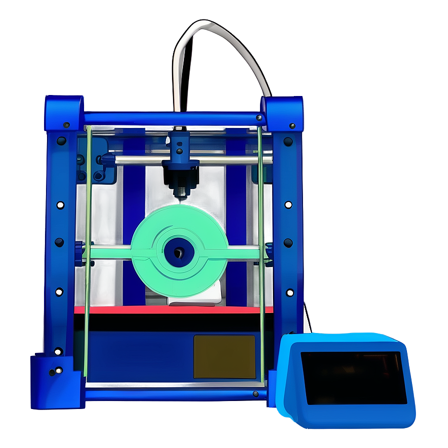 藍色3D印表機在霓虹燈房間中創建一個發光的青色物體。 — 3D 壁紙