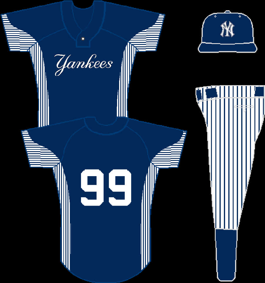 紐約洋基棒球制服，帶有號碼99和條紋設計。 — MLB 壁紙