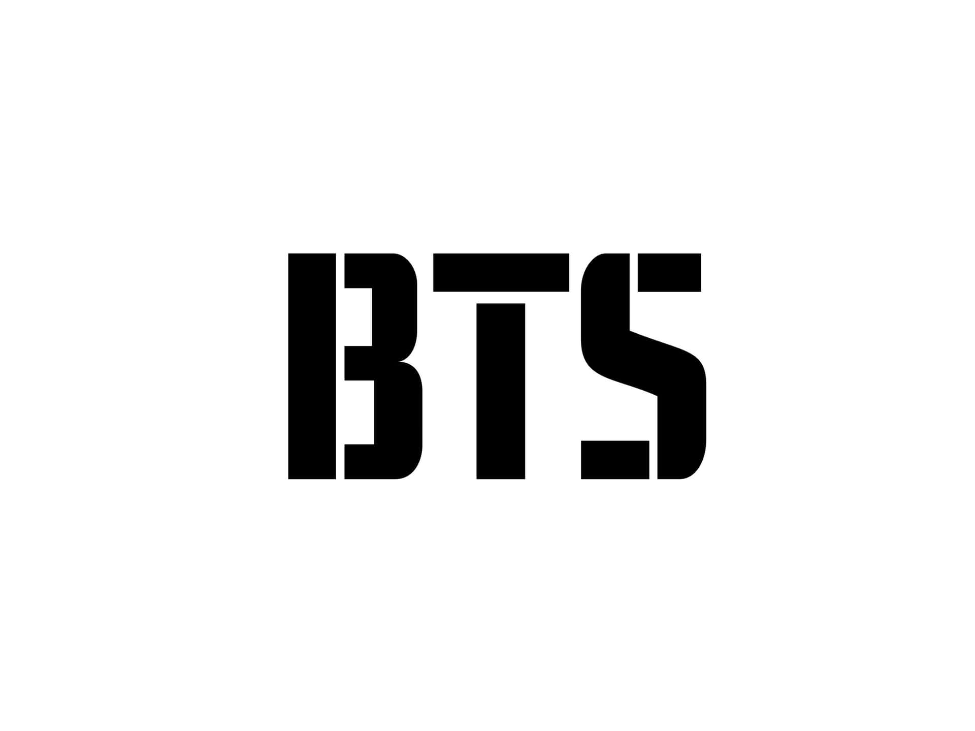  壁紙 — 粗體黑色BTS字母居中於純白背景上，採用極簡字體設計。
