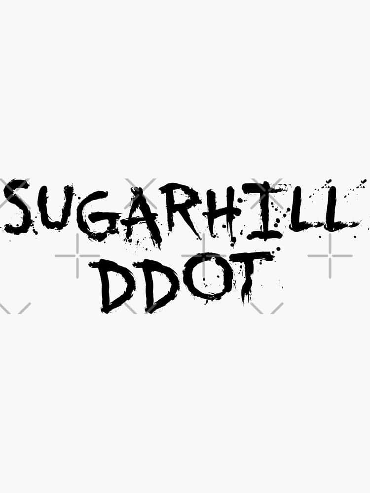 壁紙 — 大膽的黑色塗鴉風格文字在純淺灰色背景上寫著 sugarhill ddot。