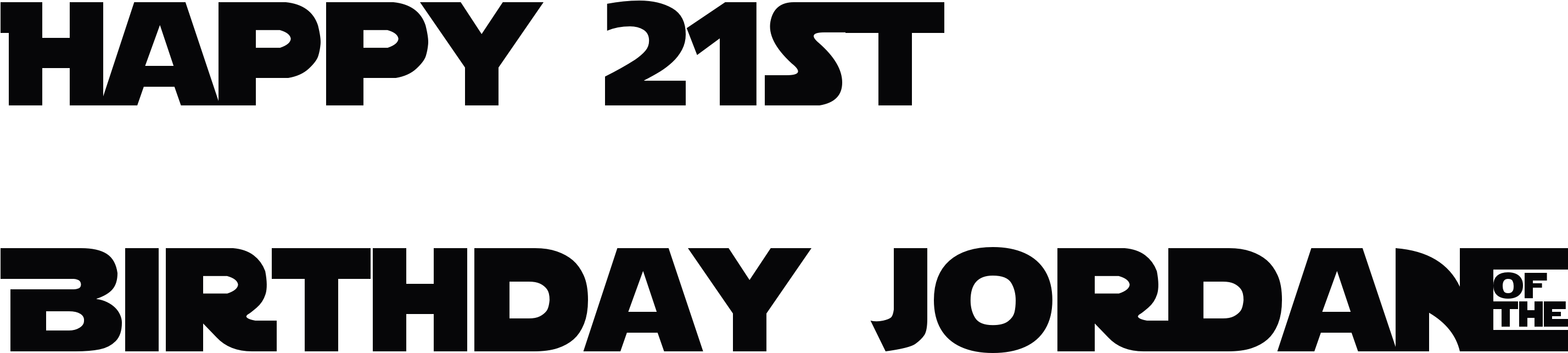 生日祝福文字，以粗體黑色字體顯示 happy 21st birthday jordan。 — Jordan Logo 壁紙