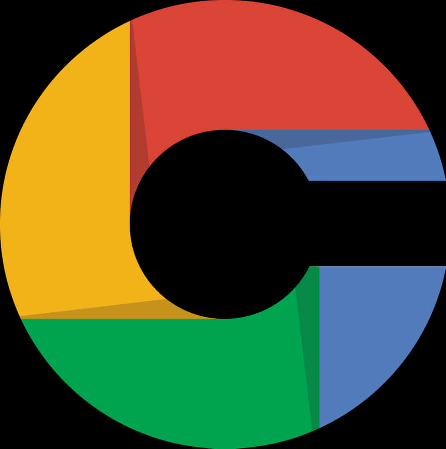 Chrome 瀏覽器標誌，黑色背景上帶有紅色、黃色、綠色和藍色部分 — Google 壁紙