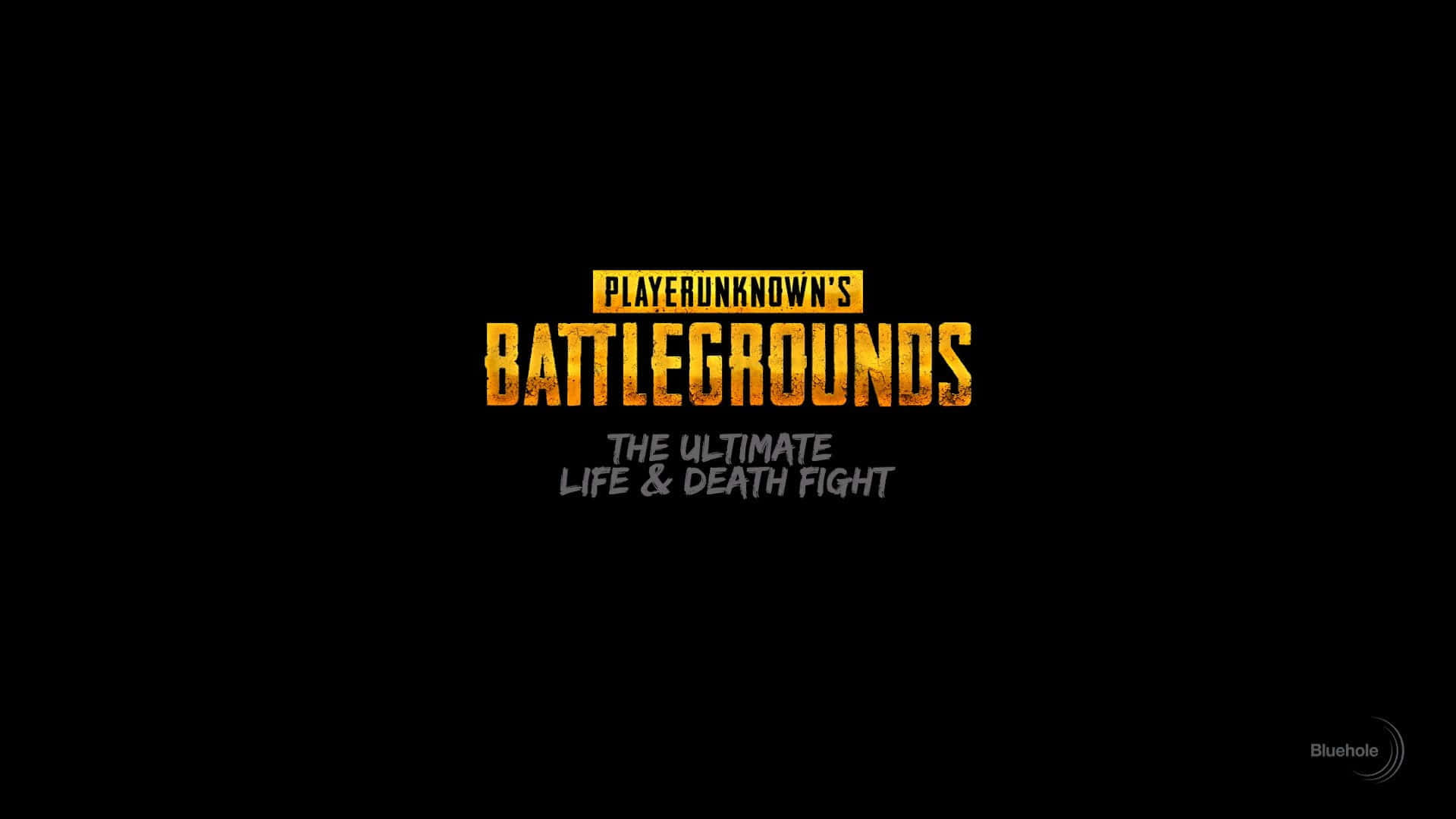 Best Playerunknown's Battlegrounds 桌布 壁紙 — PlayerUnknown's Battlegrounds 大膽的金色標誌在純黑背景上發光，下方附有標語。