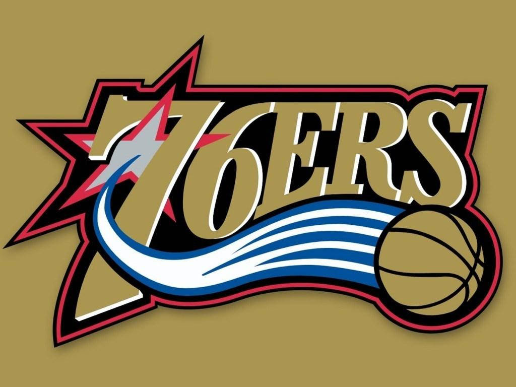 費城76人籃球隊標誌，帶有星星和球。 — NBA 壁紙
