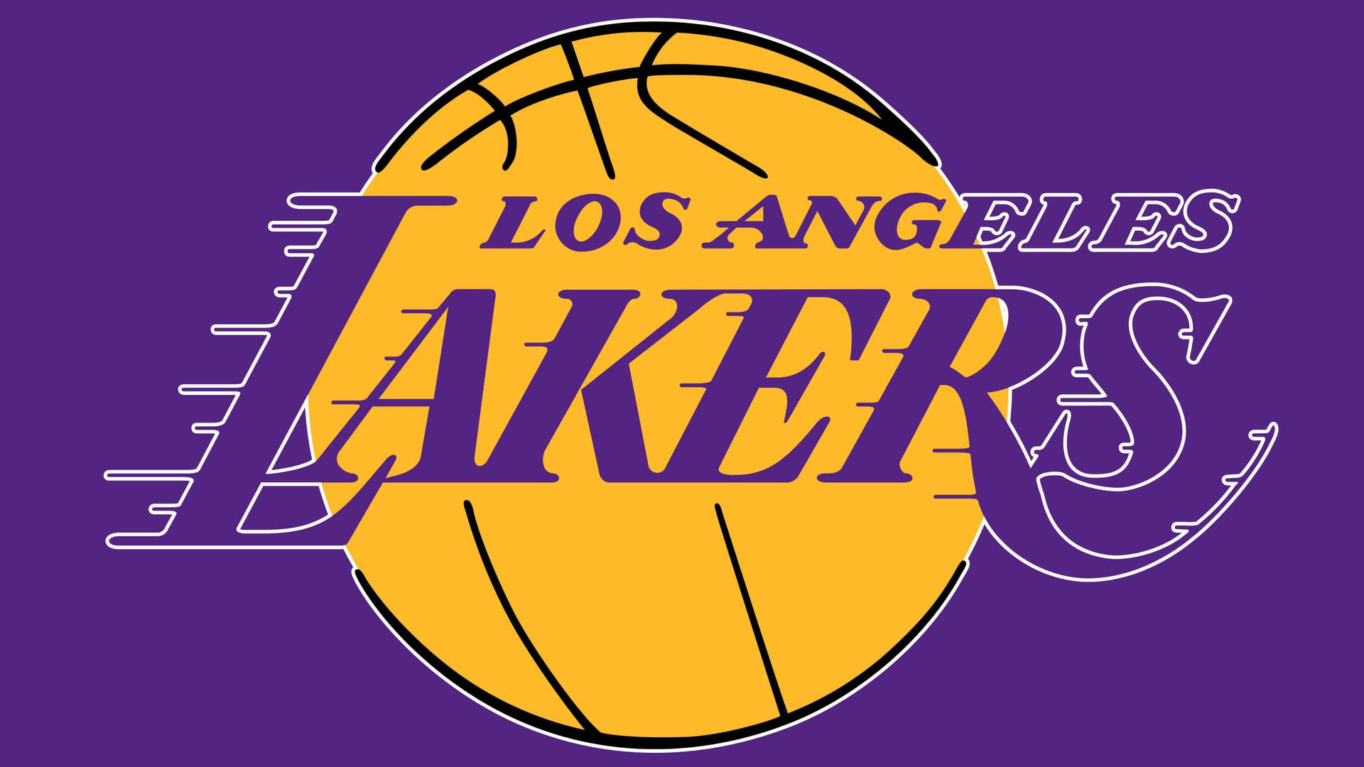紫色和金色的洛杉磯湖人籃球隊標誌 — NBA 壁紙