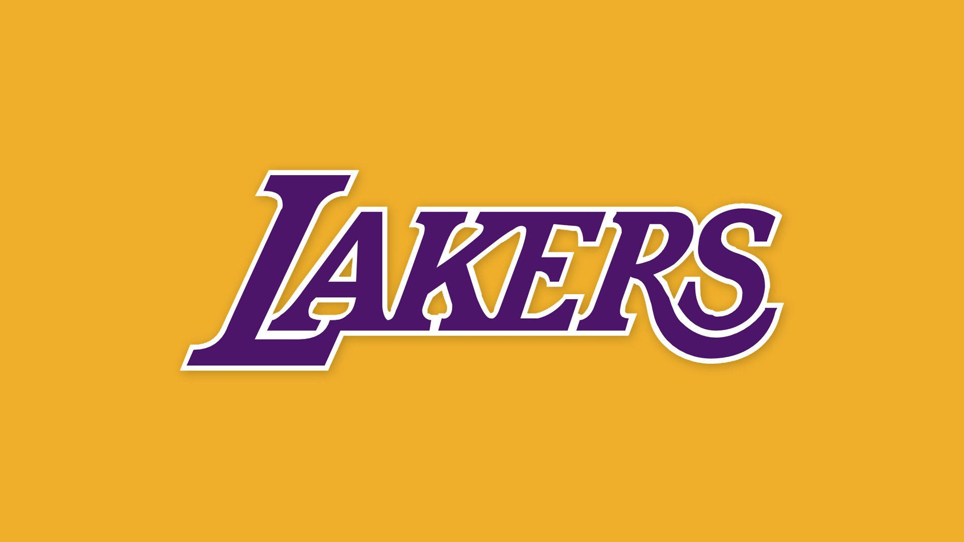 紫色湖人隊標誌，帶白色輪廓，金色背景。 — NBA 壁紙