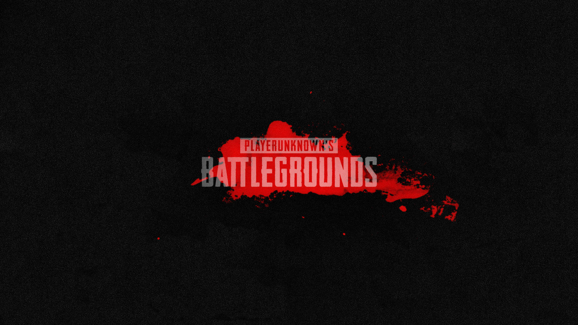 Pubg Logo 桌布 壁紙 — PlayerUnknown's Battlegrounds 的大膽紅色血濺標誌與有紋理的黑色背景形成強烈對比。