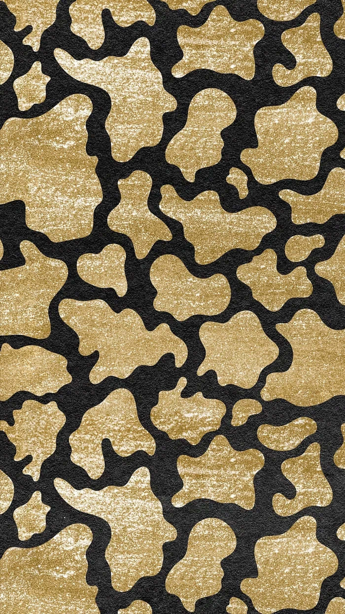 Cheetah Print Aesthetic 桌布 壁紙 — 大膽的黑色閃金豹紋圖案壁紙。