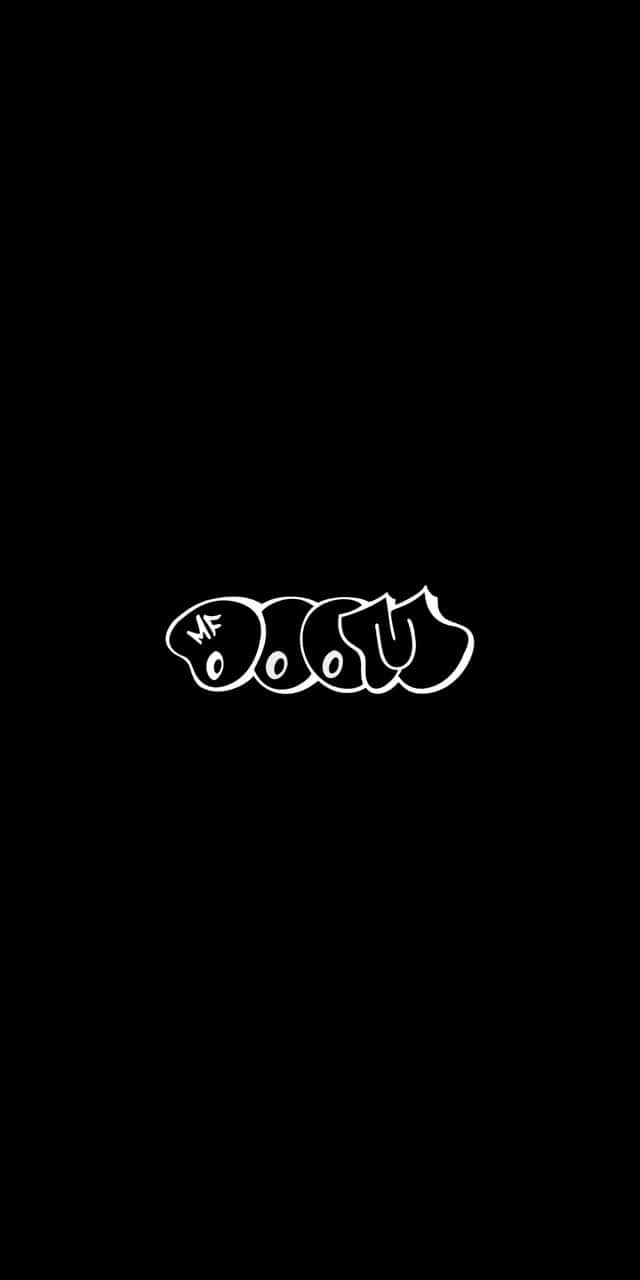  壁紙 — 大膽的白色塗鴉風格文字，在純黑色背景中央拼寫「DOGS」。
