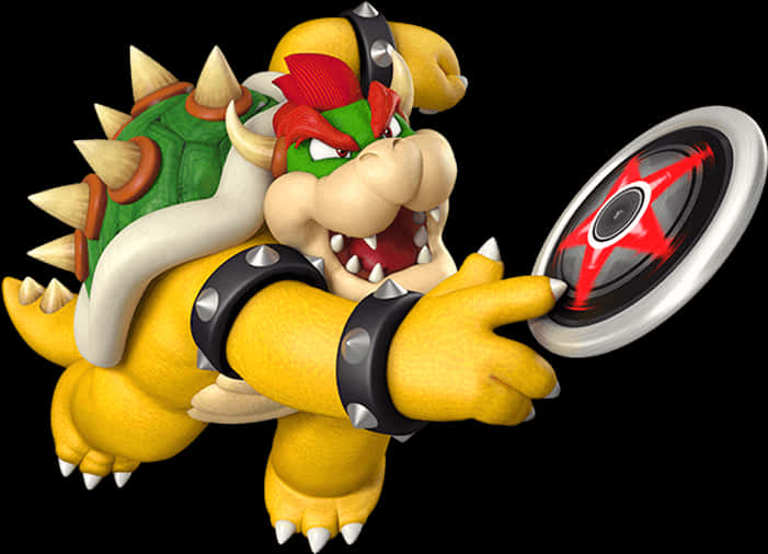 Bowser Jr. 手持紅色星星盾牌，表情憤怒。 — 馬力歐 壁紙