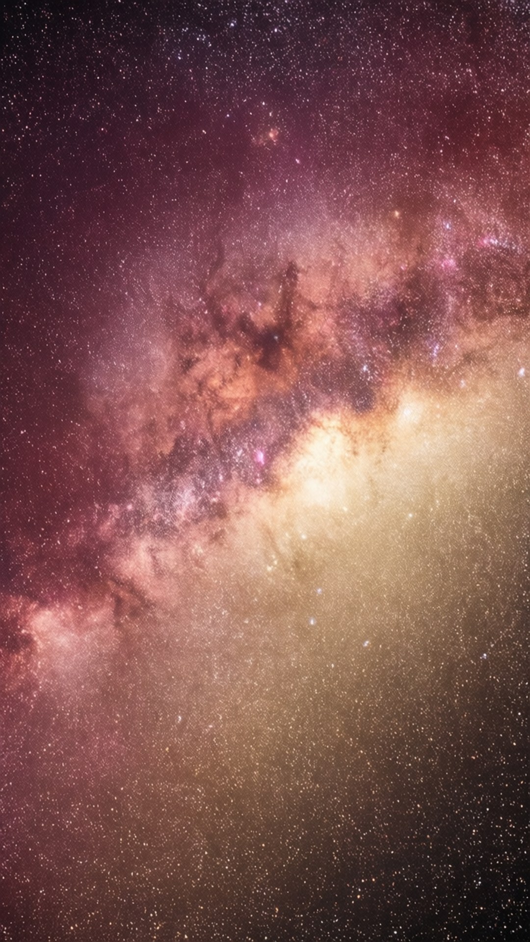 Galactic Rose 壁紙 — 令人嘆為觀止的銀河系景觀，金色和洋紅色的星雲在星空中閃耀。