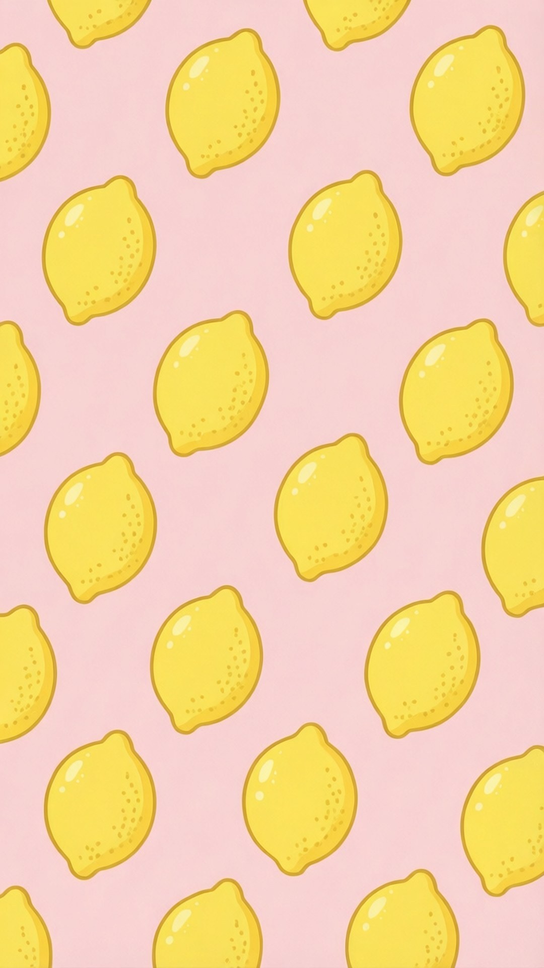 Cute Lemon Pattern 壁紙 — 鮮黃色的檸檬帶有紋理表皮，在柔和的粉紅色背景上以俏皮的圖案重複。