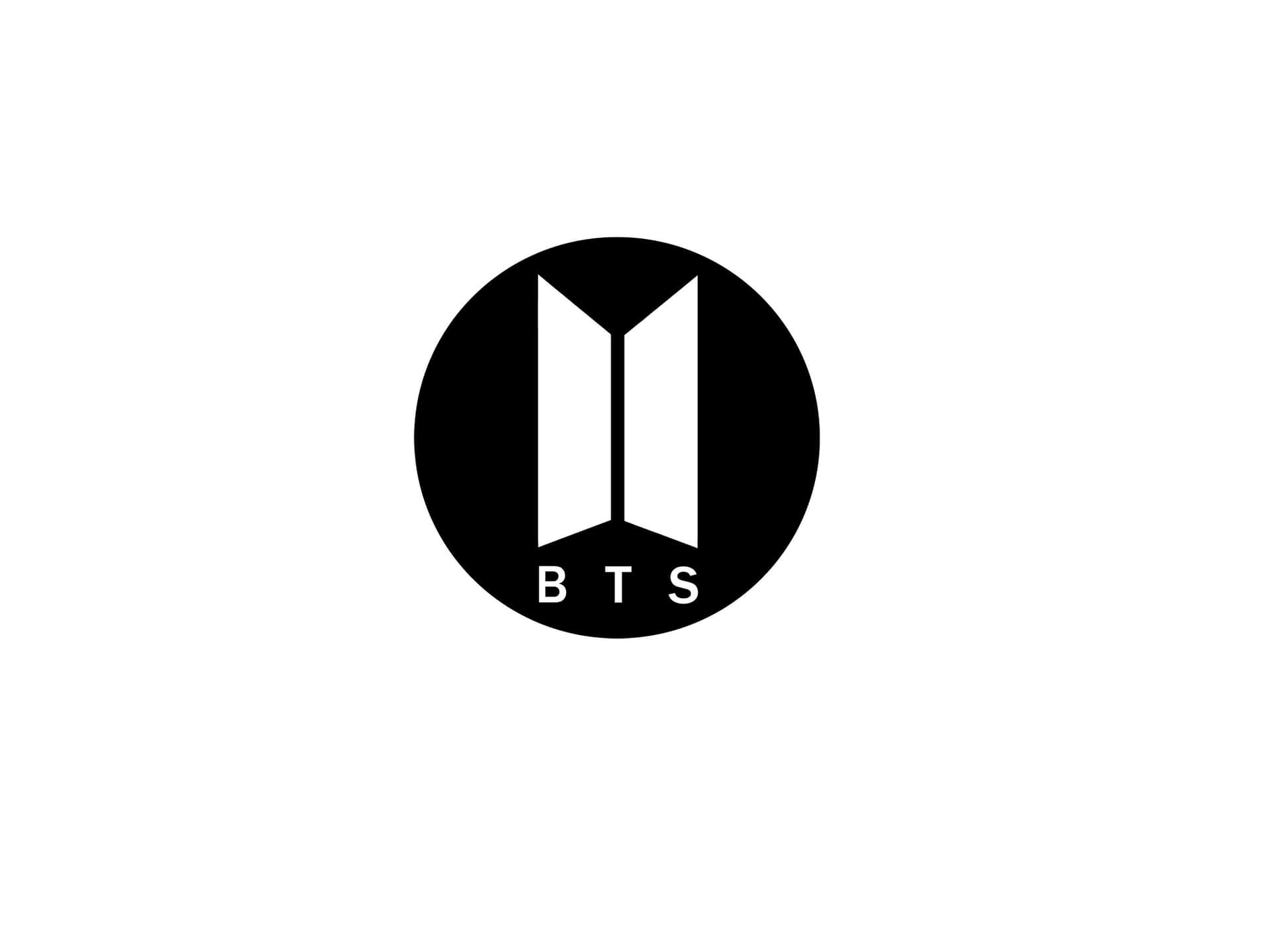  壁紙 — BTS 極簡黑白標誌，採用大膽幾何形狀和簡潔字體，置於純白背景上。