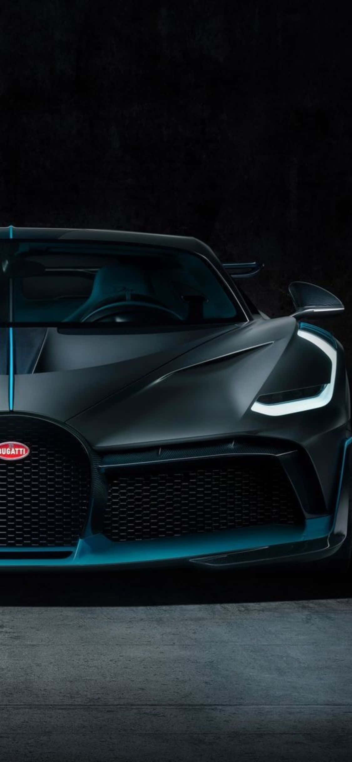 Bugatti Chiron 展示於暗室中 壁紙