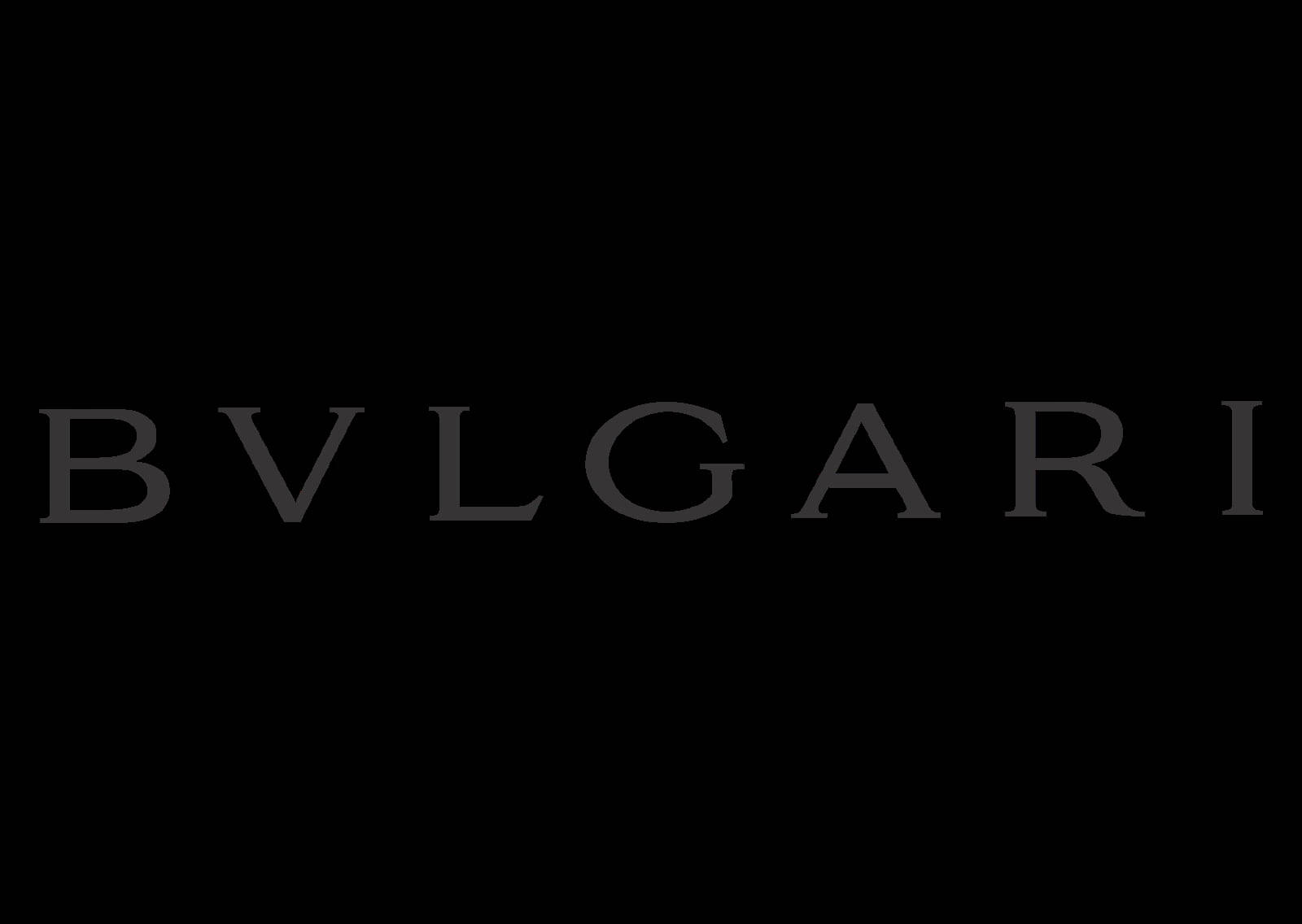 Bvlgari 桌布 壁紙 — BVLGARI 標誌以時尚灰色襯線字體居中顯示在純黑色背景上。