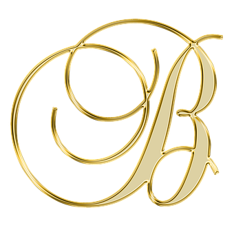 金色草寫字母 C B 壁紙